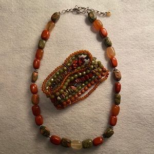 Agate Necklace & Matching Bracelet